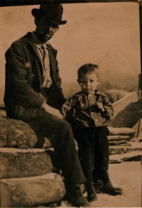 Deputy Sheriff Ward Brumfield with nephew Clyde Holton, taken in Harts, West Virginia, 1915-1920