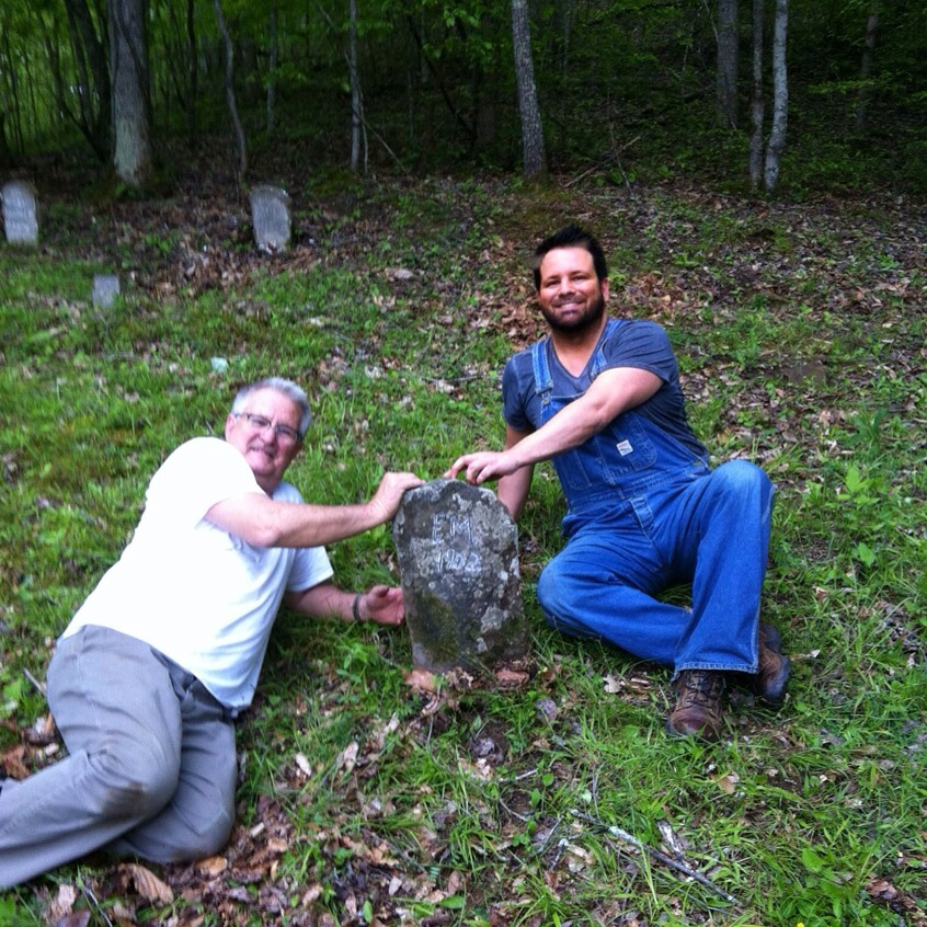 BK and Dad at EM grave 8